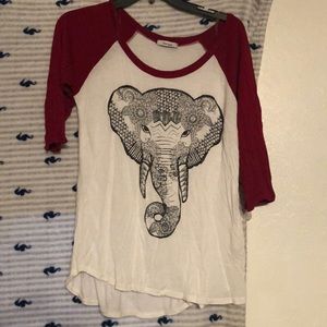 Elephant baseball tee